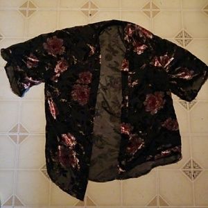 Sheer floral kimono